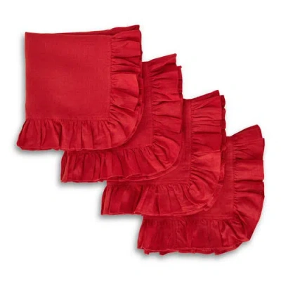 Solino Home Linen Dinner Napkins In Red