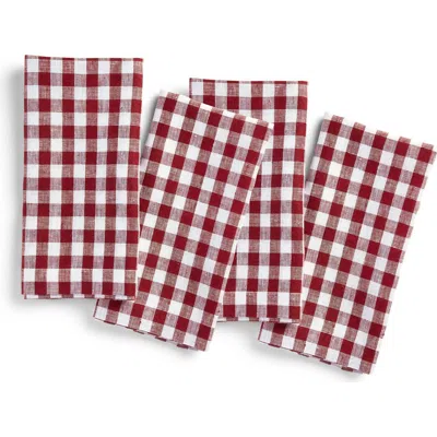 Solino Home Linen Dinner Napkins In Red