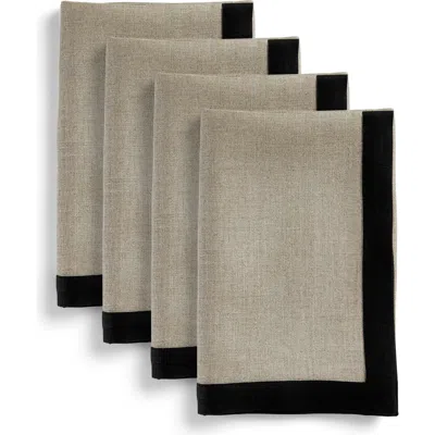 Solino Home Linen Dinner Napkins Set Of 4, 20 X 20" In Gray