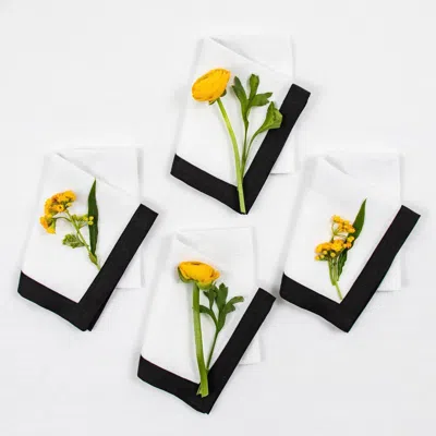 Solino Home Linen Dinner Napkins Set Of 4, 20 X 20 Inch For Dining Table, Holiday And Everyday Table In Multi