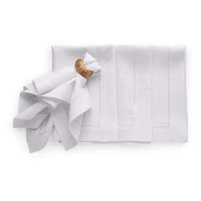 Solino Home Linen Dinner Napkins In White