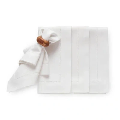 Solino Home Linen Dinner Napkins In White