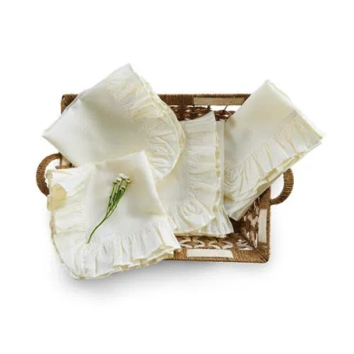 Solino Home Linen Dinner Napkins In White