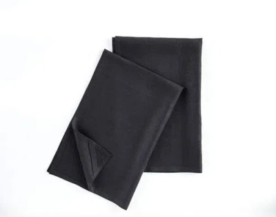 Solino Home Linen Kitchen Towels In Black