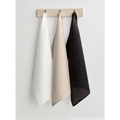 Solino Home Linen Kitchen Towels In Black;white;natural