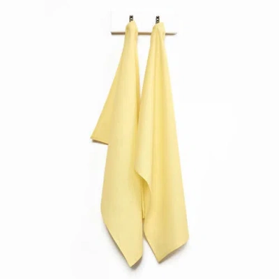 Solino Home Linen Kitchen Towels Set Of 2, 17 X 26" In Yellow