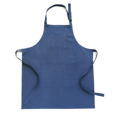 Solino Home Linen Linen Apron In Blue