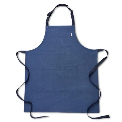 Solino Home Linen Linen Apron In Blue