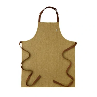 Solino Home Linen Linen Apron In Brown