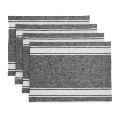 Solino Home Linen Placemats In Black