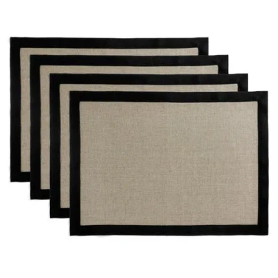 Solino Home Linen Placemats Set Of 4, 14 X 19" In Brown