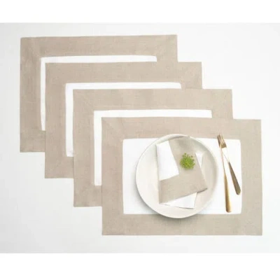Solino Home Linen Placemats Set Of 4, 14 X 19 Inch For Dining Table, Holiday And Everyday Table Deco