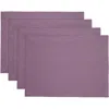 Solino Home Linen Placemats Set Of 4, 14 X 19 Inch For Dining Table, Holiday And Everyday Table Deco In Purple