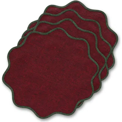 Solino Home Linen Round Placemats In Red
