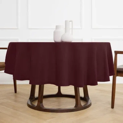Solino Home Linen Round Tablecloth In Burgundy