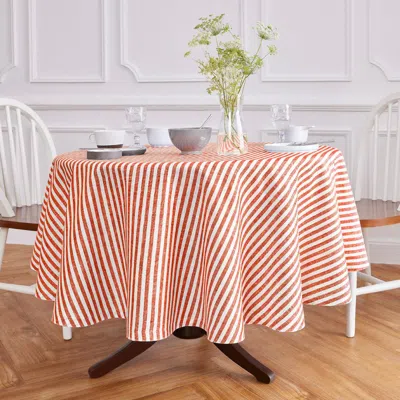 Solino Home Linen Round Tablecloth For Dining Table, Holiday And Everyday Table Decor In Pink