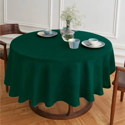 Solino Home Linen Round Tablecloth In Green