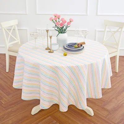 Solino Home Linen Round Tablecloth In Multi