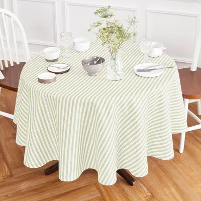 Solino Home Linen Round Tablecloth In Neutral
