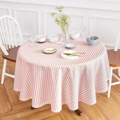 Solino Home Linen Round Tablecloth In Pink