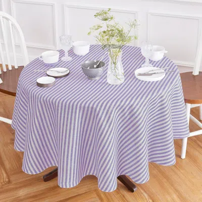 Solino Home Linen Round Tablecloth In Purple