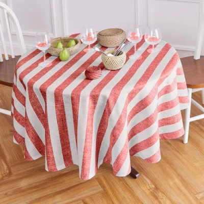 Solino Home Linen Round Tablecloth In Red