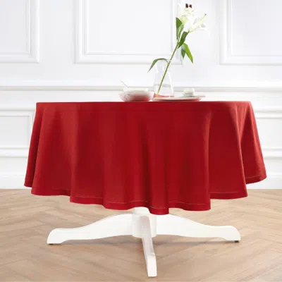 Solino Home Linen Round Tablecloth In Red