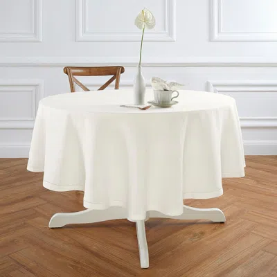 Solino Home Linen Round Tablecloth In White