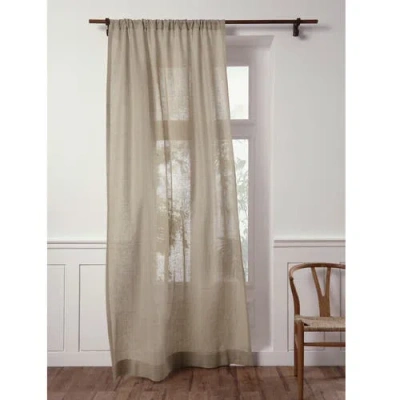 Solino Home Linen Sheer Curtain With Light Filtering Rod Pocket Curtain For Living Room, Bedroom In Brown