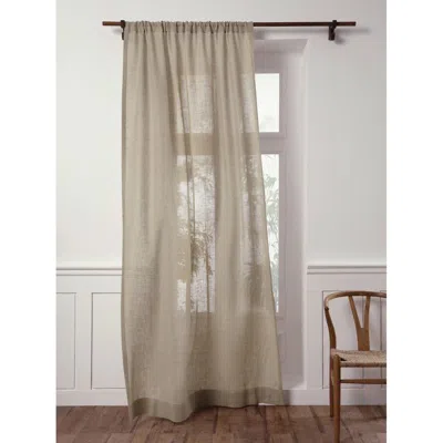 Solino Home Linen Sheer Curtain With Light Filtering Rod Pocket Curtain For Living Room, Bedroom In Brown