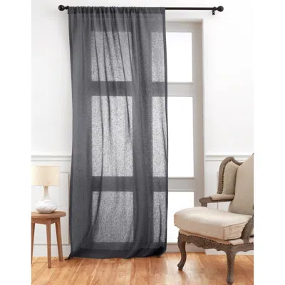 Solino Home Linen Sheer Curtain With Light Filtering Rod Pocket Curtain For Living Room, Bedroom In Gray