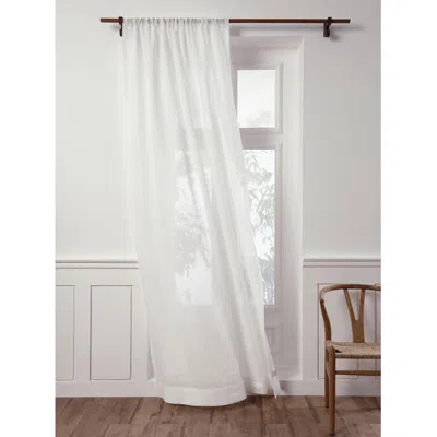 Solino Home Linen Sheer Curtain With Light Filtering Rod Pocket Curtain For Living Room, Bedroom In White
