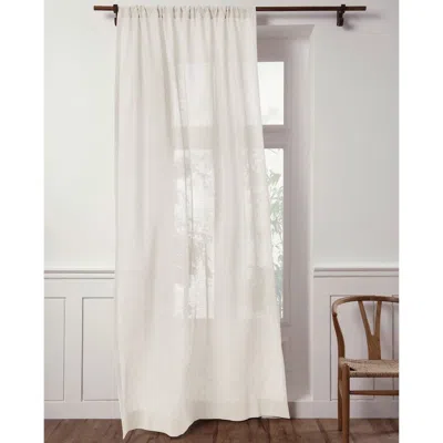Solino Home Linen Sheer Curtain With Light Filtering Rod Pocket Curtain For Living Room, Bedroom In White