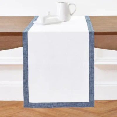 Solino Home Linen Table Runner In Blue