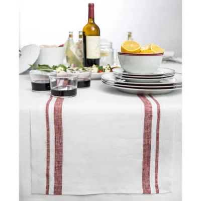 Solino Home Linen Table Runner In White