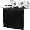 Solino Home Linen Table Runner In Black