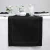Solino Home Linen Table Runner In Black