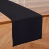 Solino Home Linen Table Runner In Black