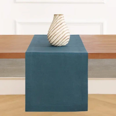 Solino Home Linen Table Runner In Blue