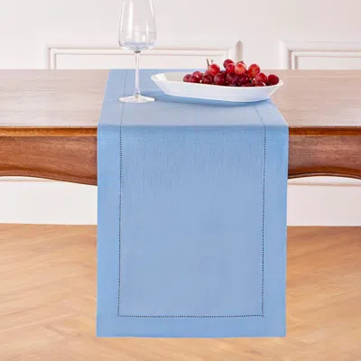 Solino Home Linen Table Runner In Blue