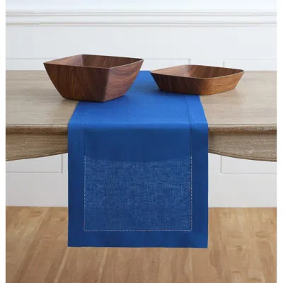 Solino Home Linen Table Runner In Blue