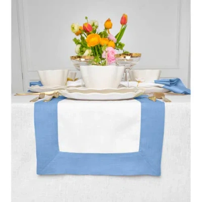 Solino Home Linen Table Runner In Blue