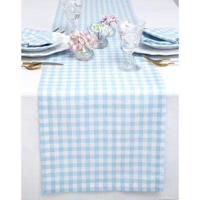 Solino Home Linen Table Runner In Blue