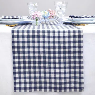 Solino Home Linen Table Runner In Blue