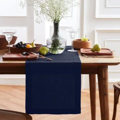 Solino Home Linen Table Runner In Blue