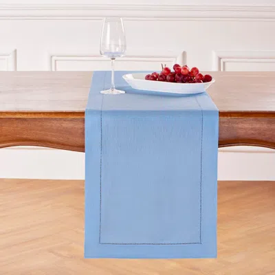 Solino Home Linen Table Runner In Blue
