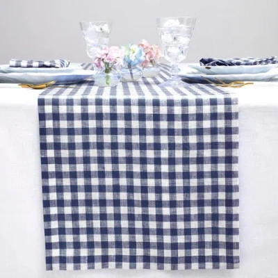 Solino Home Linen Table Runner In Blue