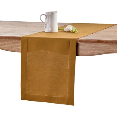 Solino Home Linen Table Runner In Brown