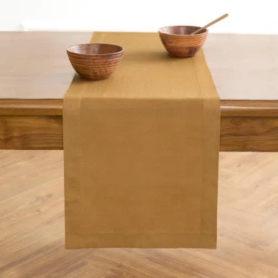 Solino Home Linen Table Runner In Brown