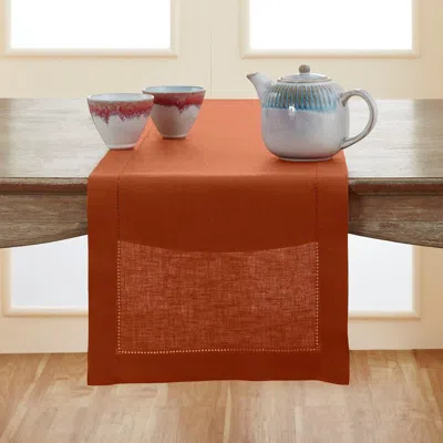 Solino Home Linen Table Runner In Brown